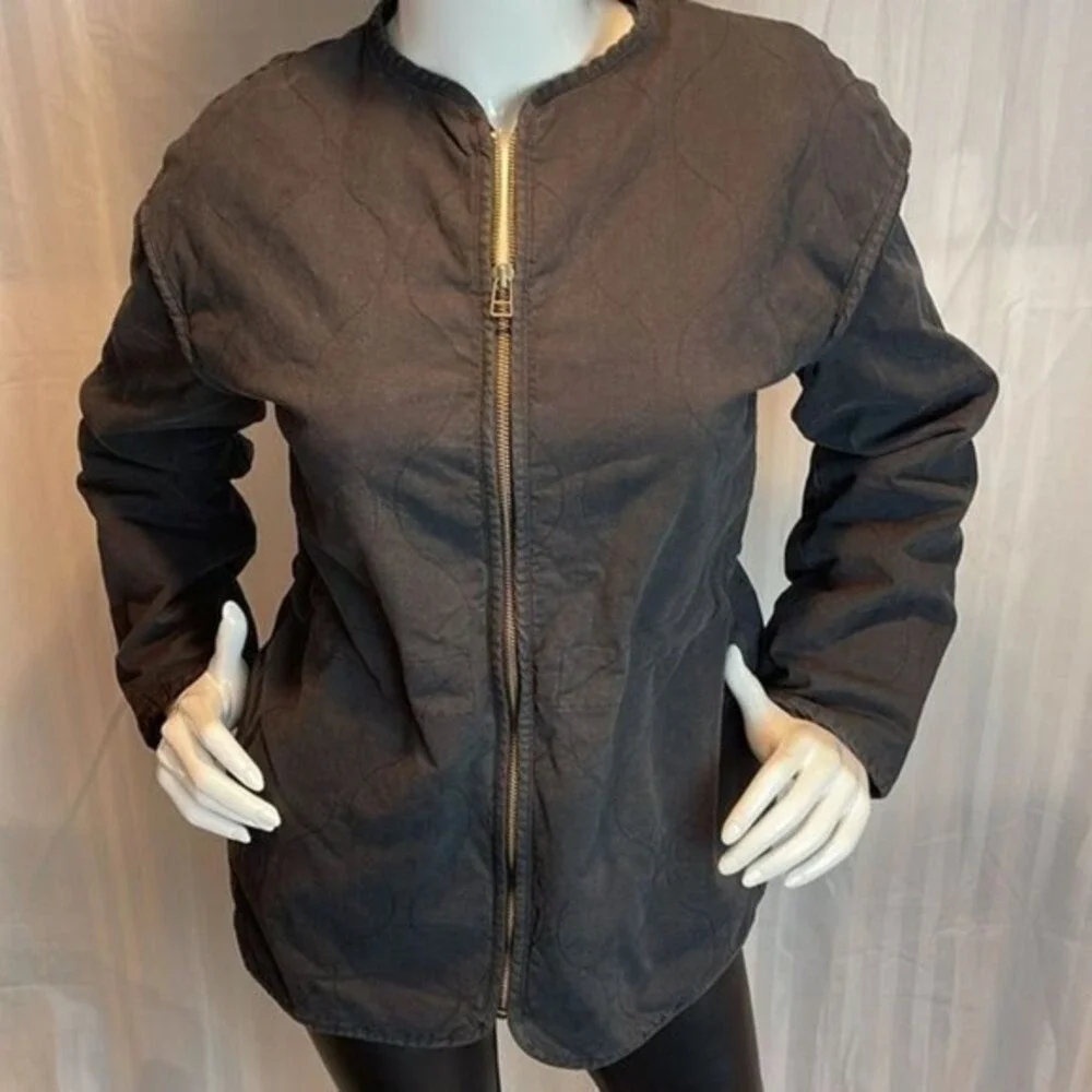 UNIVERSAL THREAD Corduroy Zip Up Jacket Patch Pocket Black‎ XS